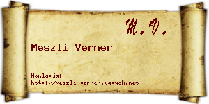 Meszli Verner névjegykártya